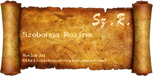 Szobonya Rozina névjegykártya